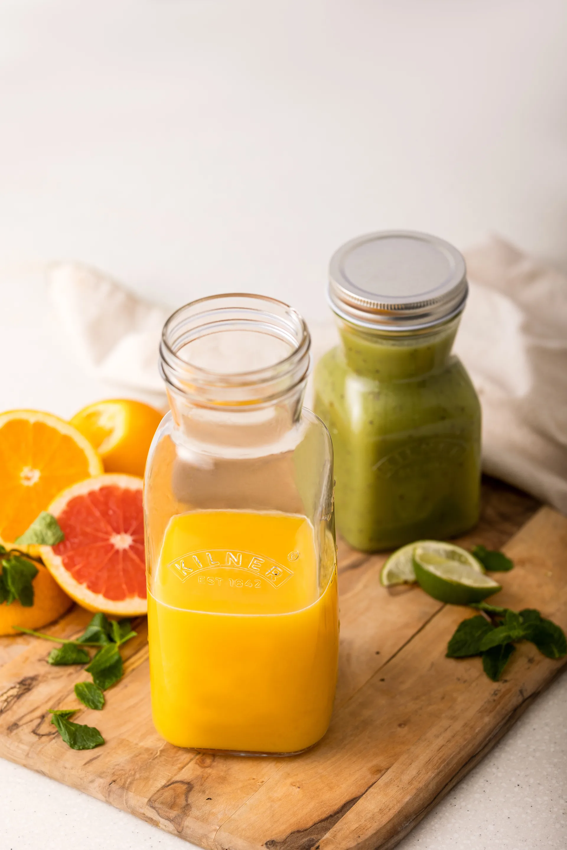Kilner juice- og sausflaske, Klar-rustfritt stål, 1 L Kilner