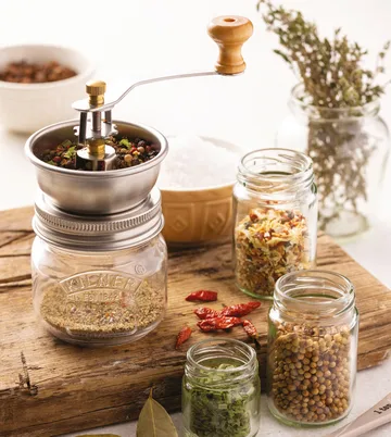 Kilner krydderkvern - Klar-rustfritt stål, 250 ml - Kilner