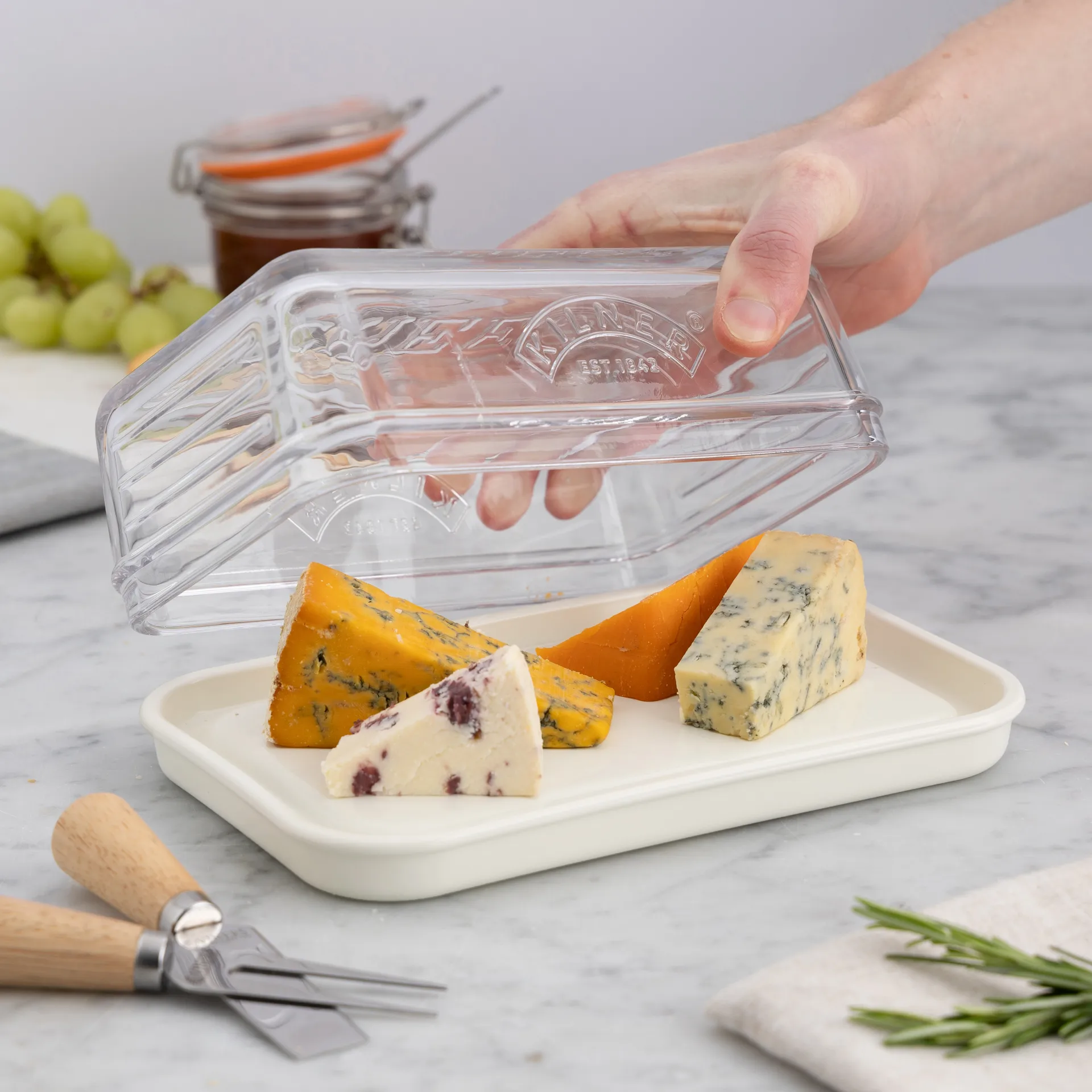 Kilner ostoppbevaring, Klar-hvit Kilner