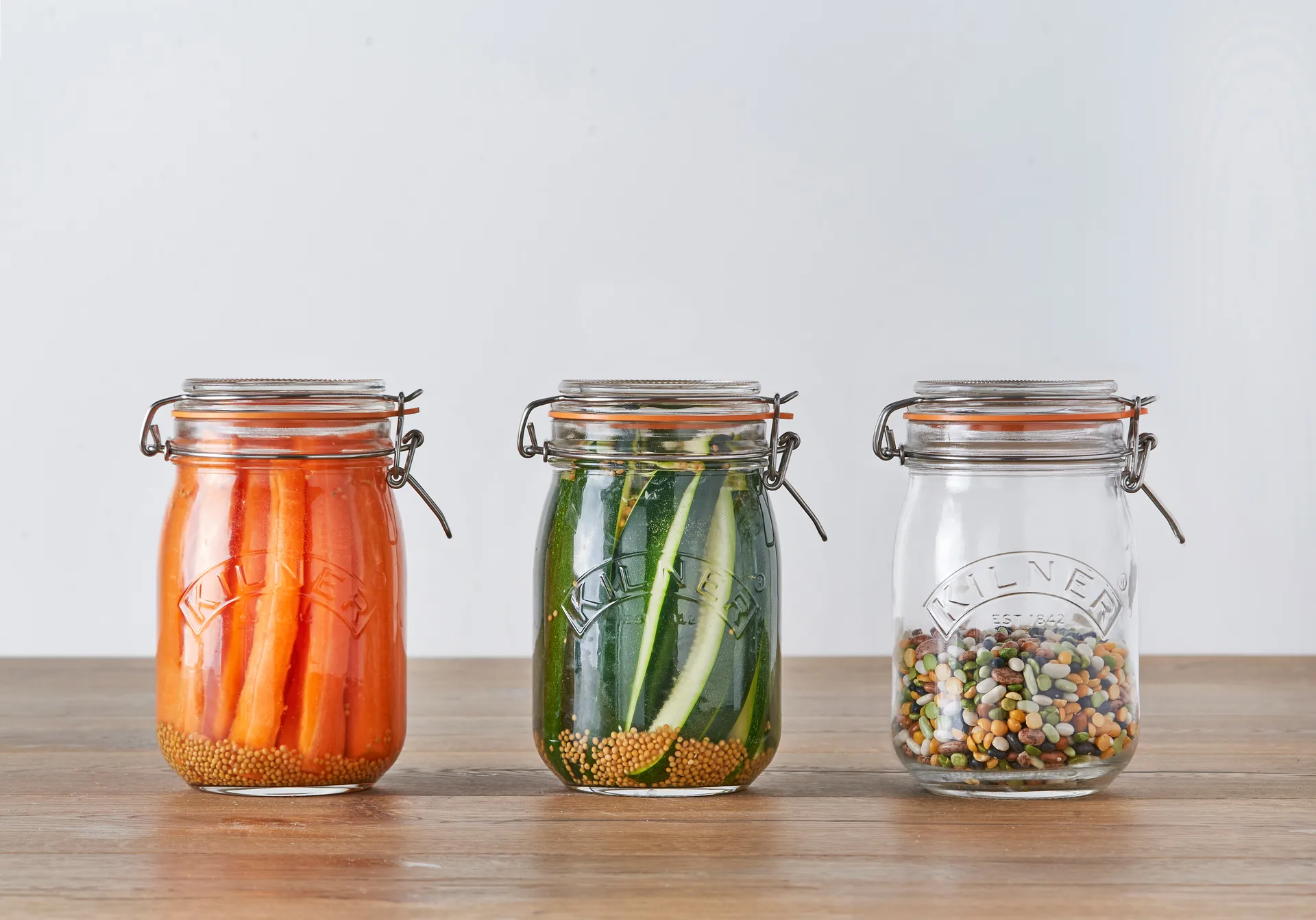 Kilner rund boks med bøyle, Klar, 1 L Kilner