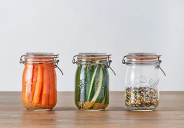Kilner rund boks med bøyle - Klar, 1 L - Kilner