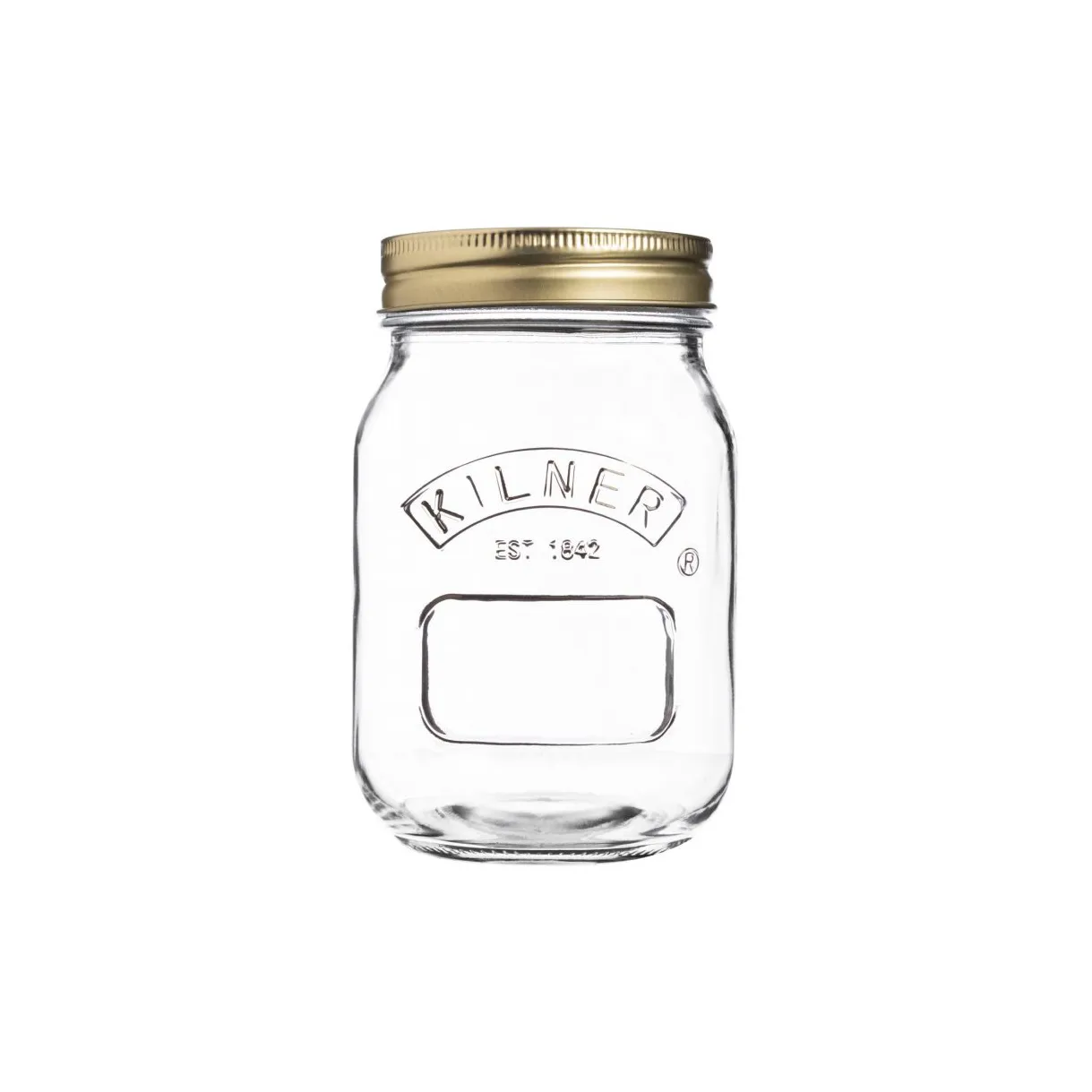 Kilner rund konserveringsglass, Klar-gull, 0,5 L Kilner