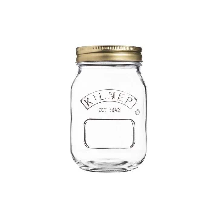 Kilner rund konserveringsglass - Klar-gull, 0,5 L - Kilner