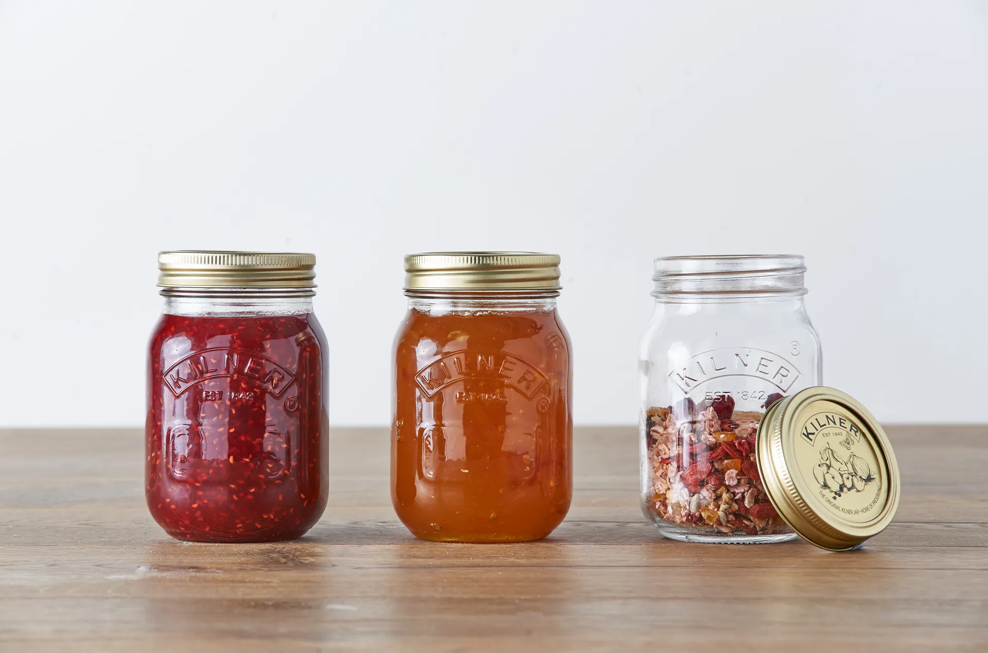 Kilner rund konserveringsglass, Klar-gull, 0,5 L Kilner