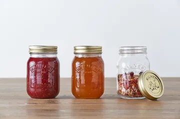 Kilner rund konserveringsglass - Klar-gull, 0,5 L - Kilner