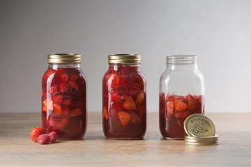 Kilner rund konserveringsglass - Klar-gull, 1 L - Kilner