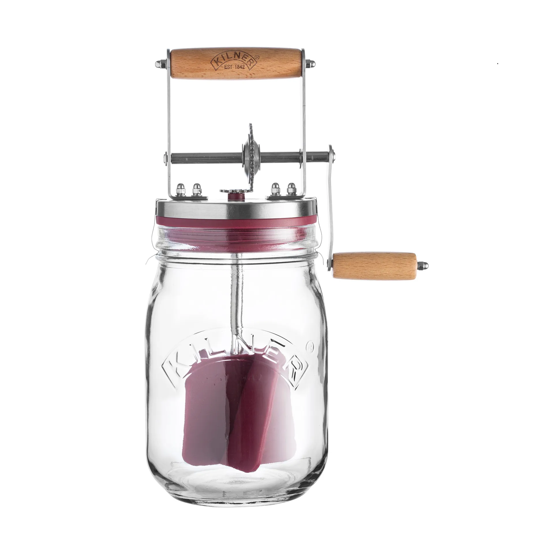 Kilner smørkjerne, Klar-rød, 1 L Kilner