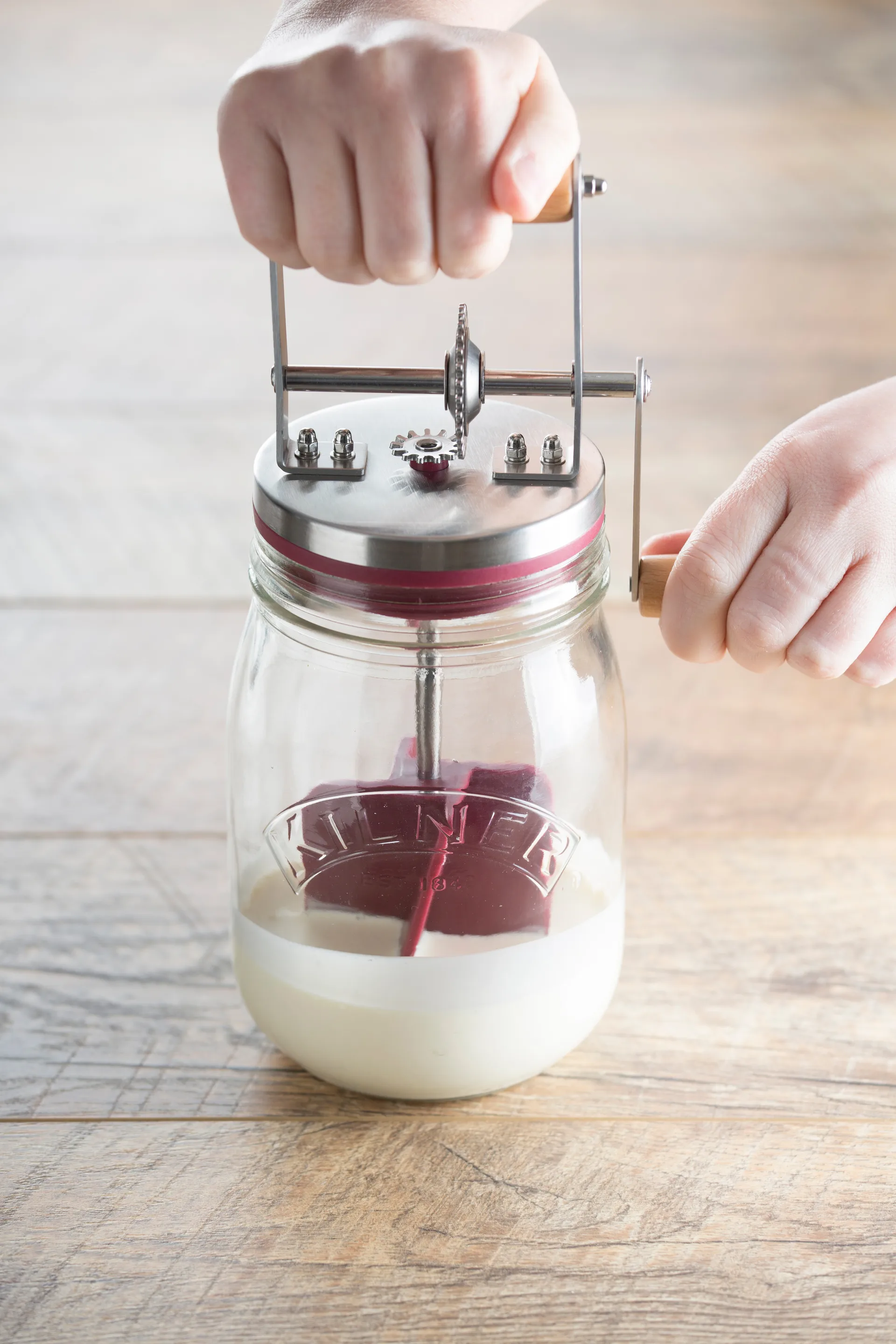 Kilner smørkjerne, Klar-rød, 1 L Kilner