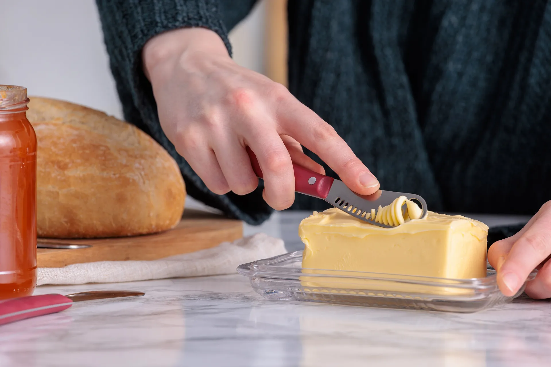 Kilner smørkniv sett, Rød-rustfritt stål Kilner