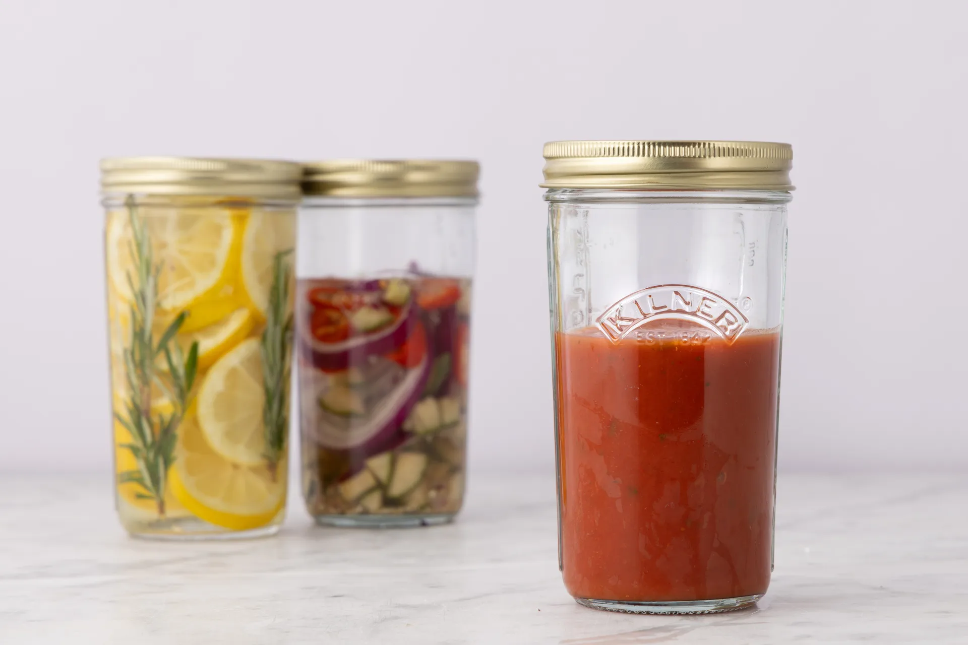 Kilner WIDE konserveringsglass, Klar-gull, 0,5 L Kilner