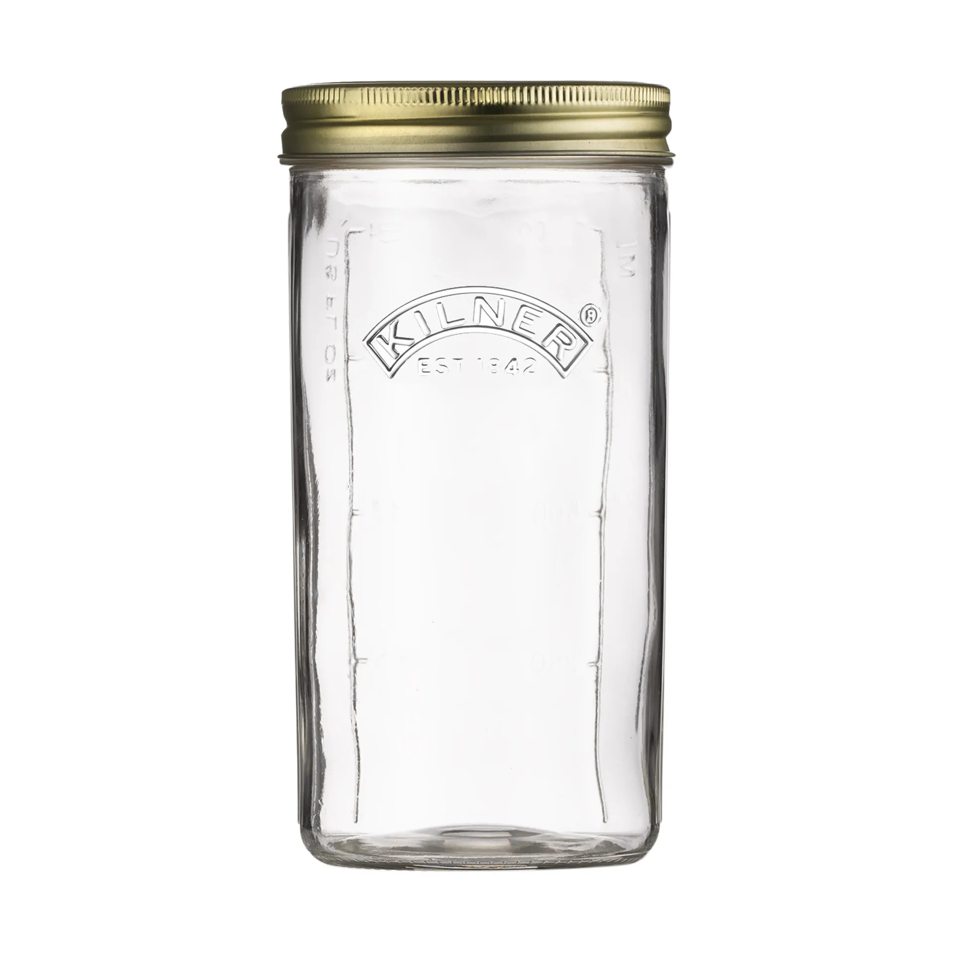 Kilner WIDE konserveringsglass, Klar-gull, 1 L Kilner