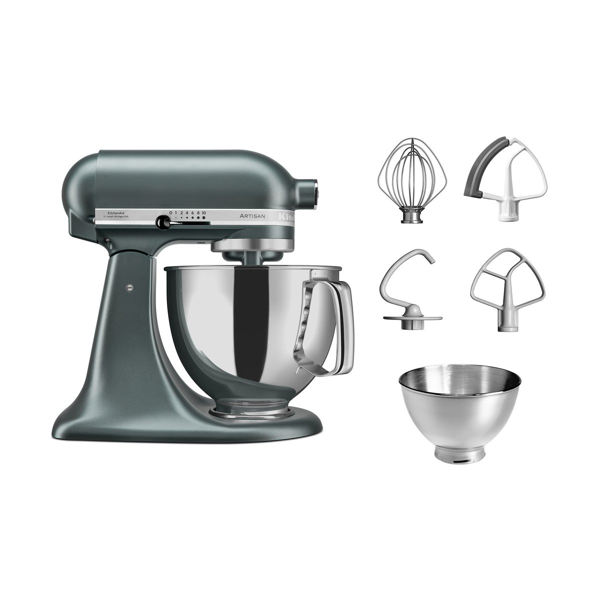 KitchenAid Artisan 5KSM175 kjøkkenmaskin med ekstra tilbehør 4,8 L Juniper