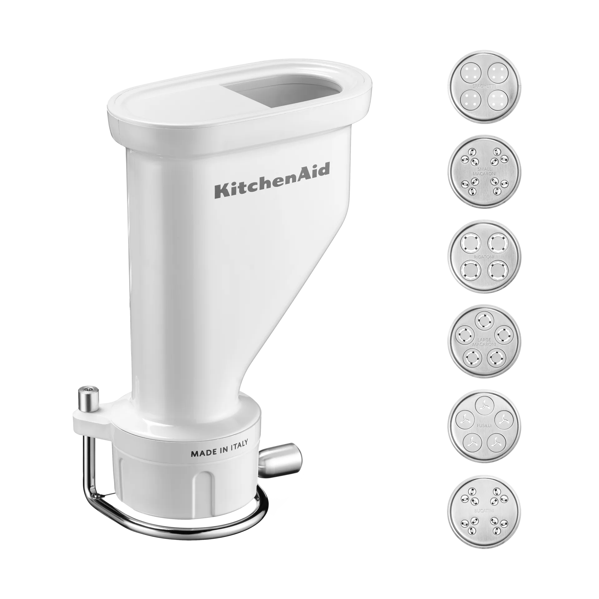 KitchenAid pastapresse med 6 former til kjøkkenmaskin, White KitchenAid