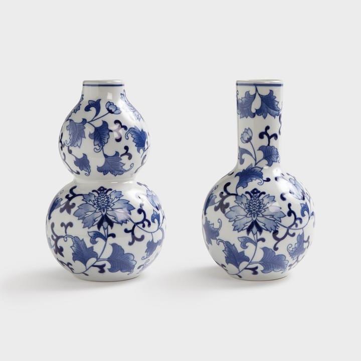 Dutch delight Vase stor 2-pk, Hvit-blå &Klevering