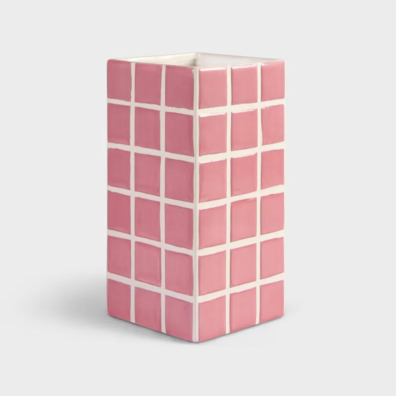Tile Vase 21 cm, Rosa &Klevering