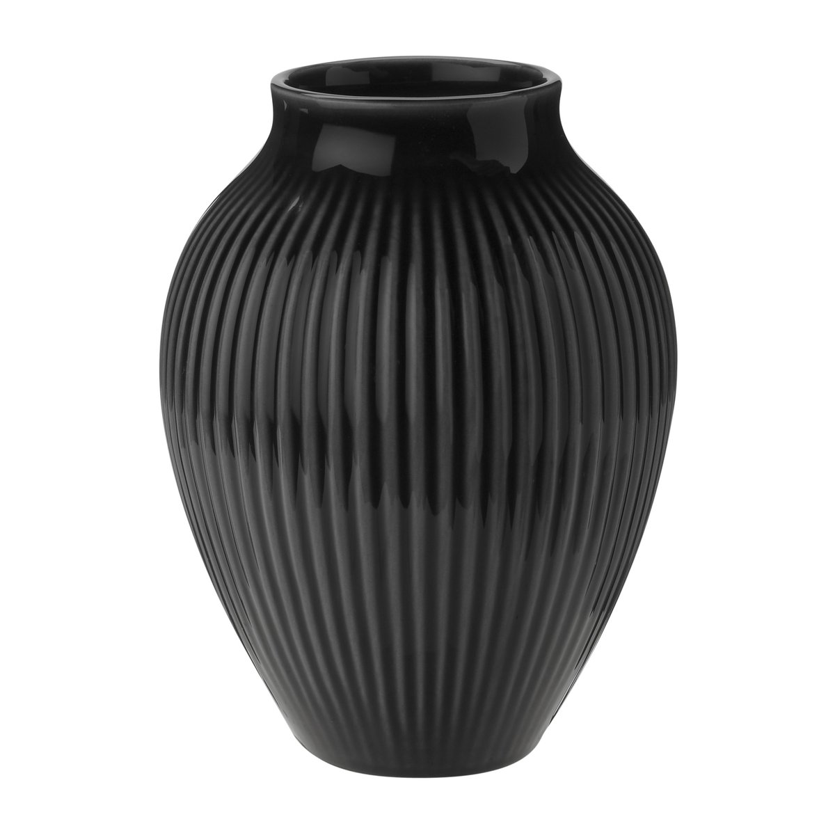 Knabstrup Keramik - Ripple vase 12,5 cm svart