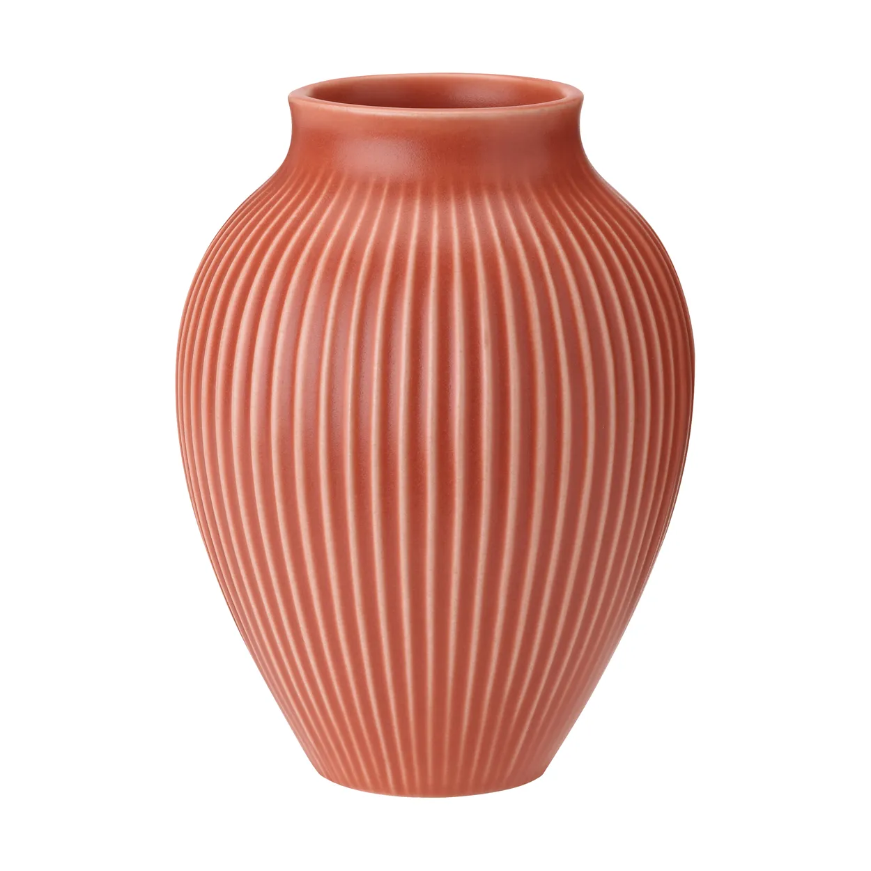 Knabstrup Keramik Knabstrup riflet vase 20 cm Coral