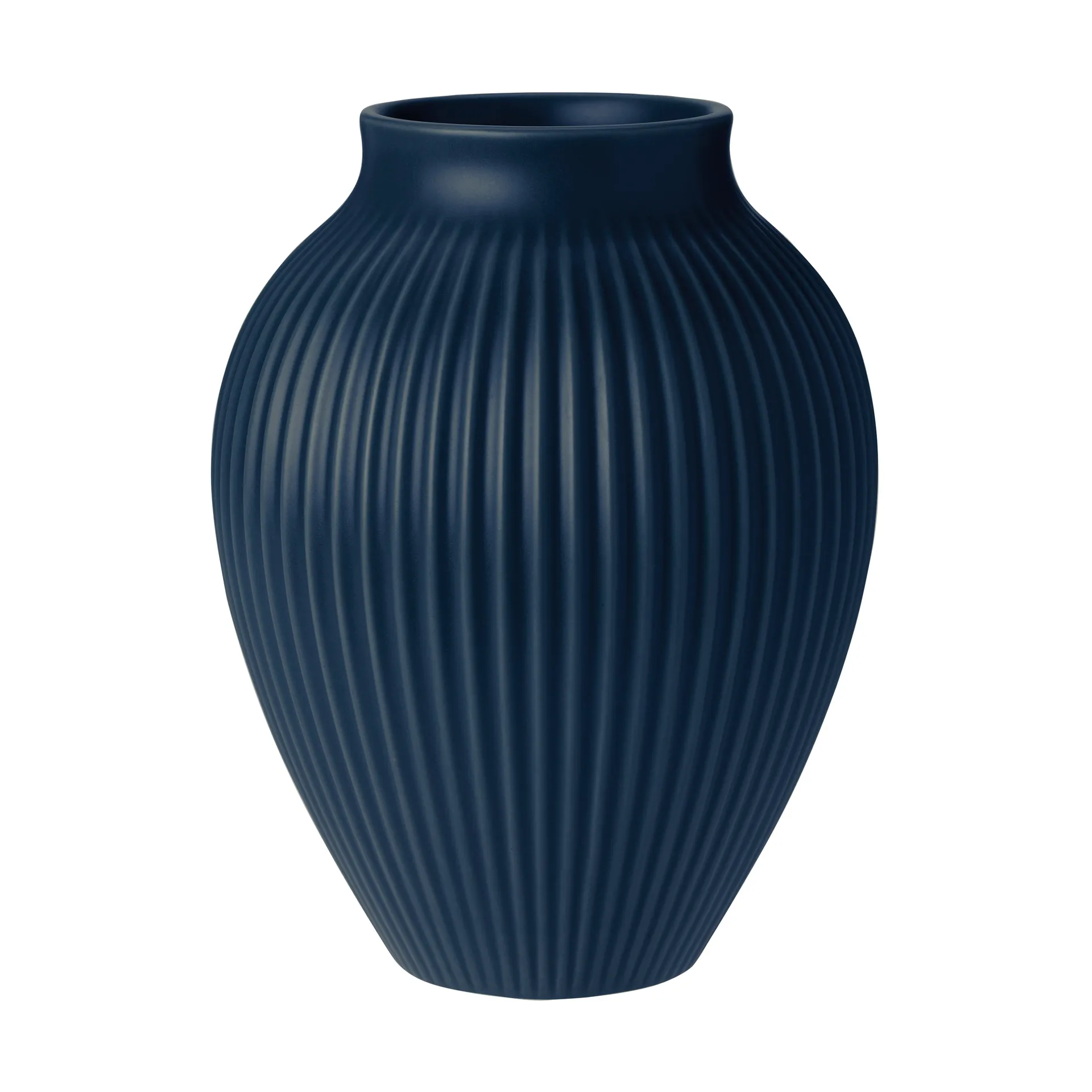 Knabstrup riflet vase 20 cm, Dark blue Knabstrup Keramik