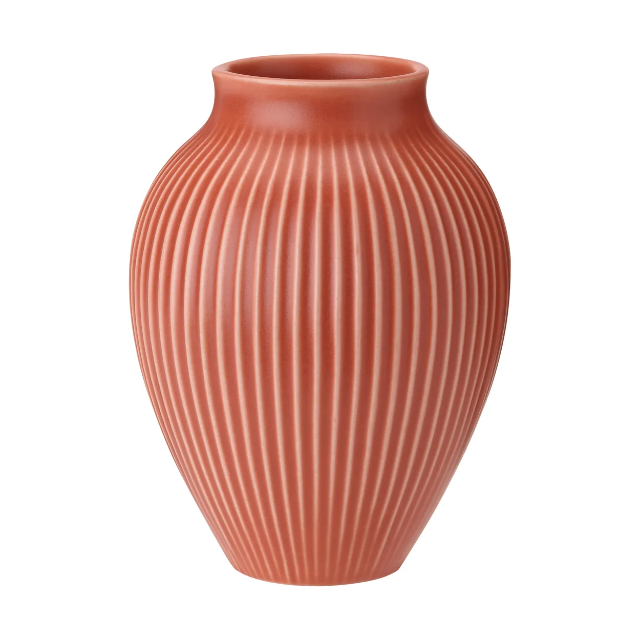Knabstrup Keramik Knabstrup riflet vase 27 cm Coral