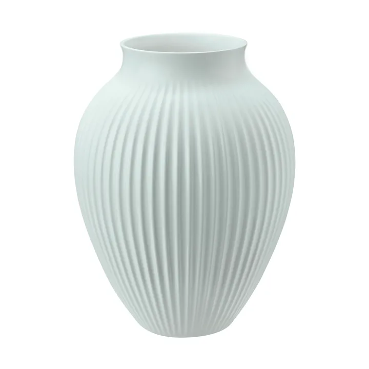 Knabstrup riflet vase 27 cm - Ice blue - Knabstrup Keramik