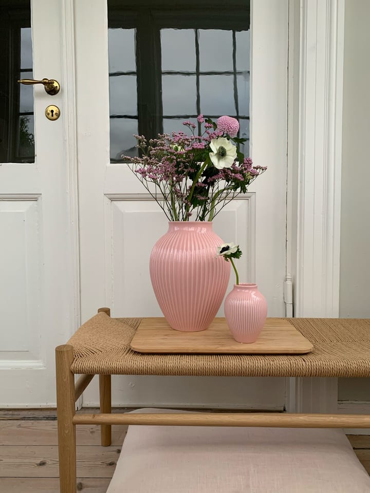 Knabstrup riflet vase 27 cm, Rosa Knabstrup Keramik