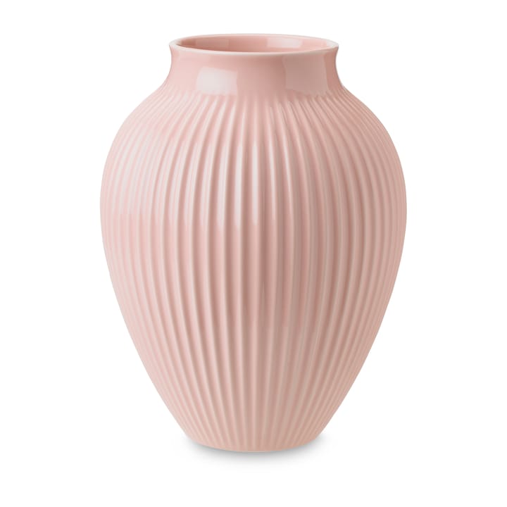 Knabstrup riflet vase 27 cm, Rosa Knabstrup Keramik