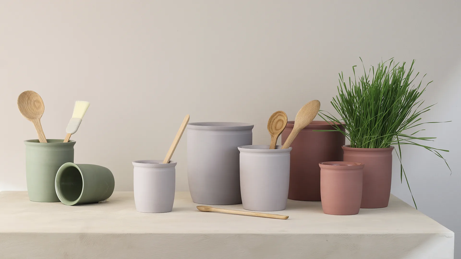 Knabstrup syltekrukke, Olive, 1 L Knabstrup Keramik