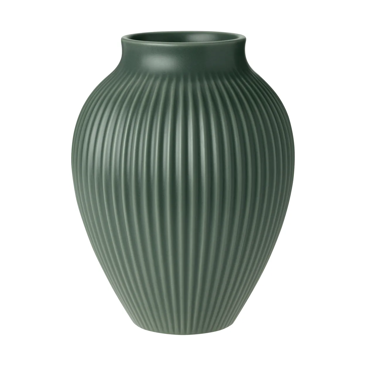 Knabstrup Keramik Knabstrup vase ripple matt celadon green 20 cm