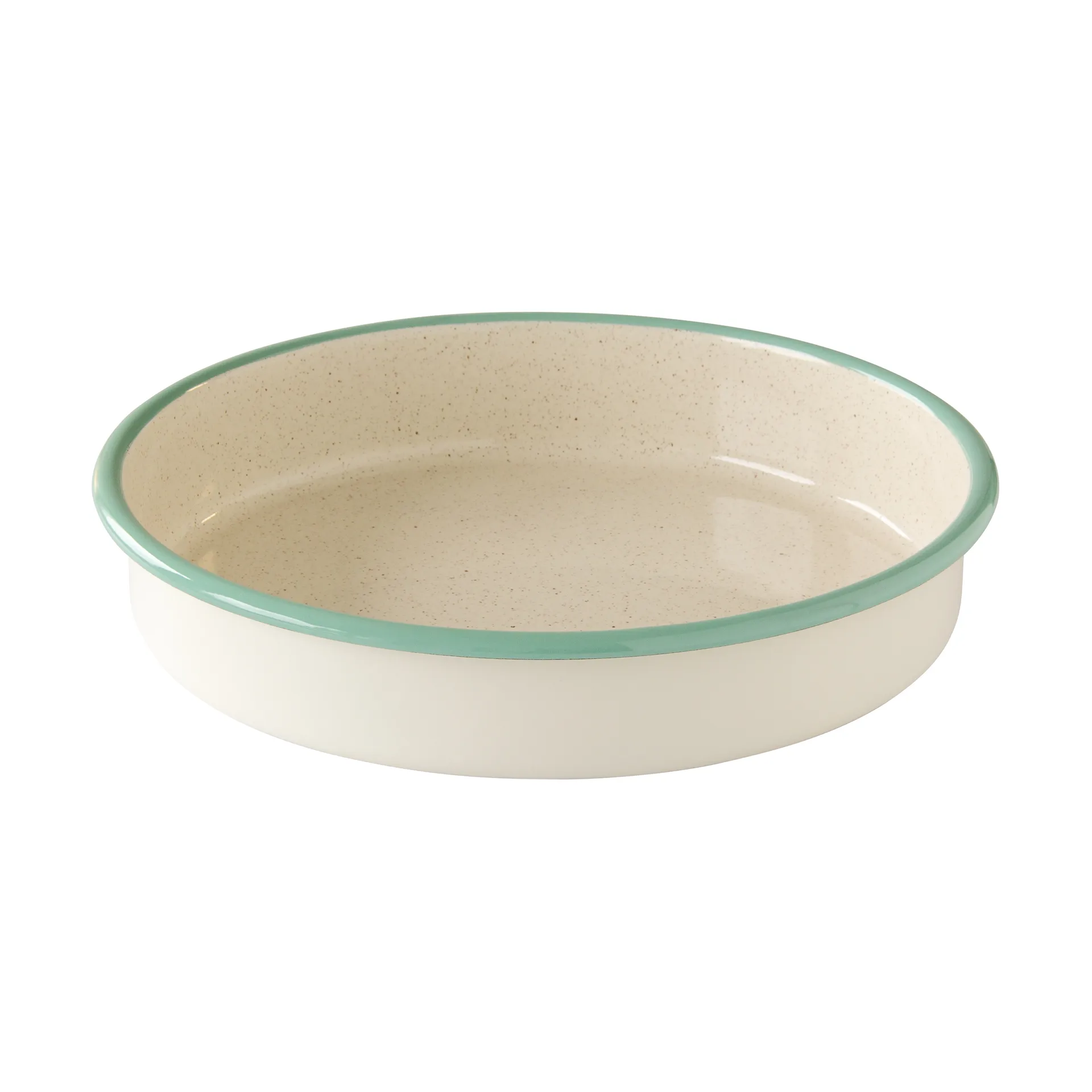 Kockums ildfast form, Cream lux-grønn, rund, Ø28 cm Kockums Jernverk