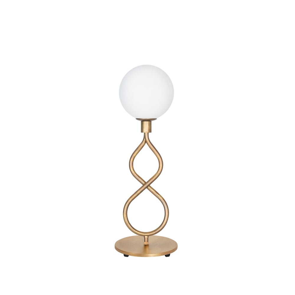 Konsthantverk Eld Klot bordlampe messing ubehandlet, matt hvit
