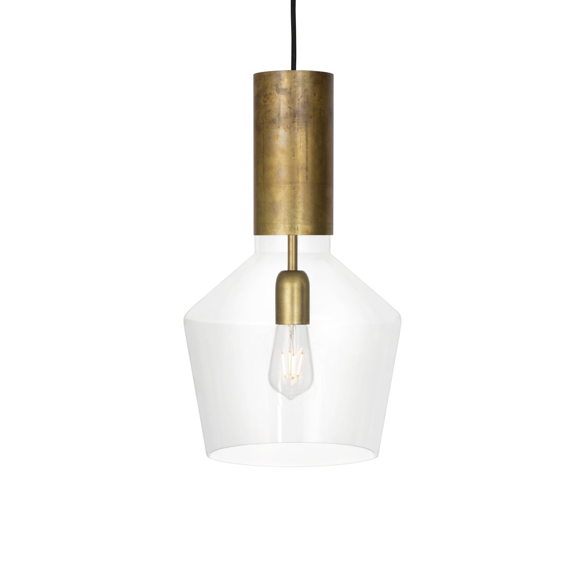 Konsthantverk Fenomen pendel Klart glass, ubehandlet messing, bred