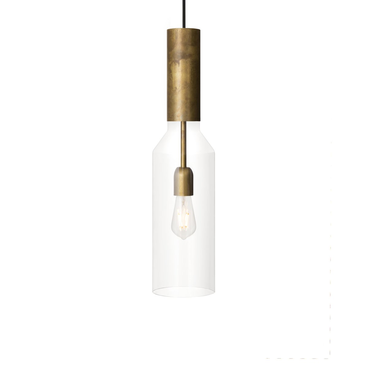 Konsthantverk Fenomen pendel Klart glass, ubehandlet messing, liten