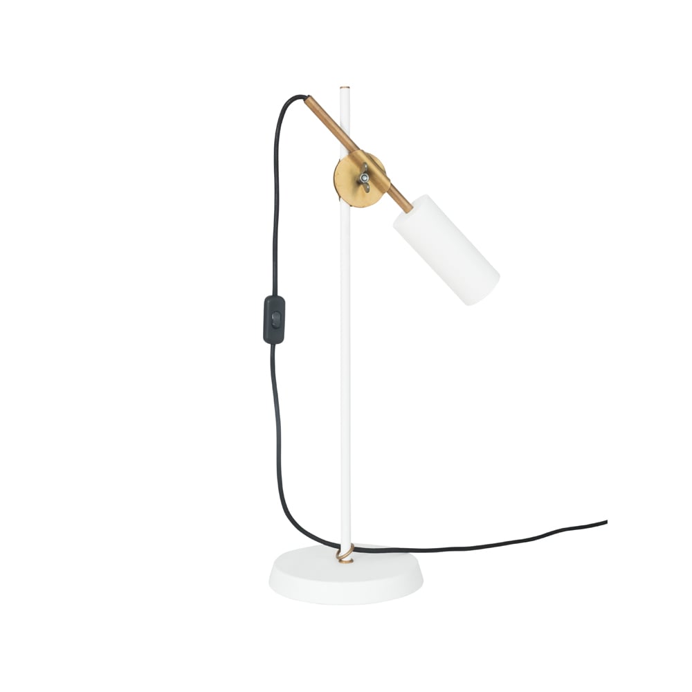 Konsthantverk Stav bordlampe hvit/ubehandlet messing