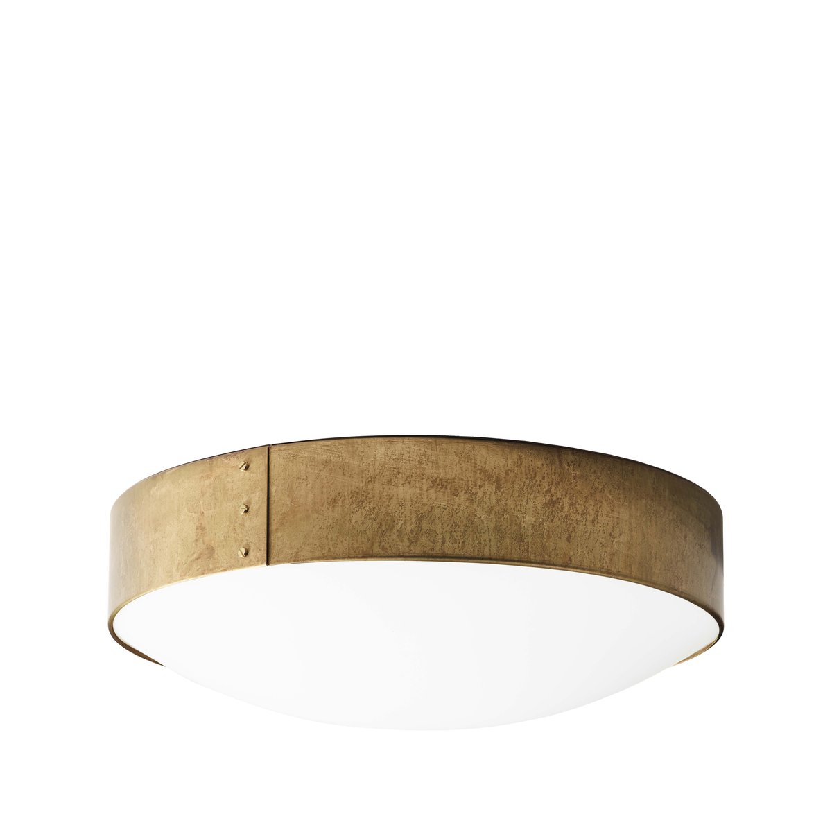 Svep plafond messing ubehandlet, Ø45 cm, opal akryl