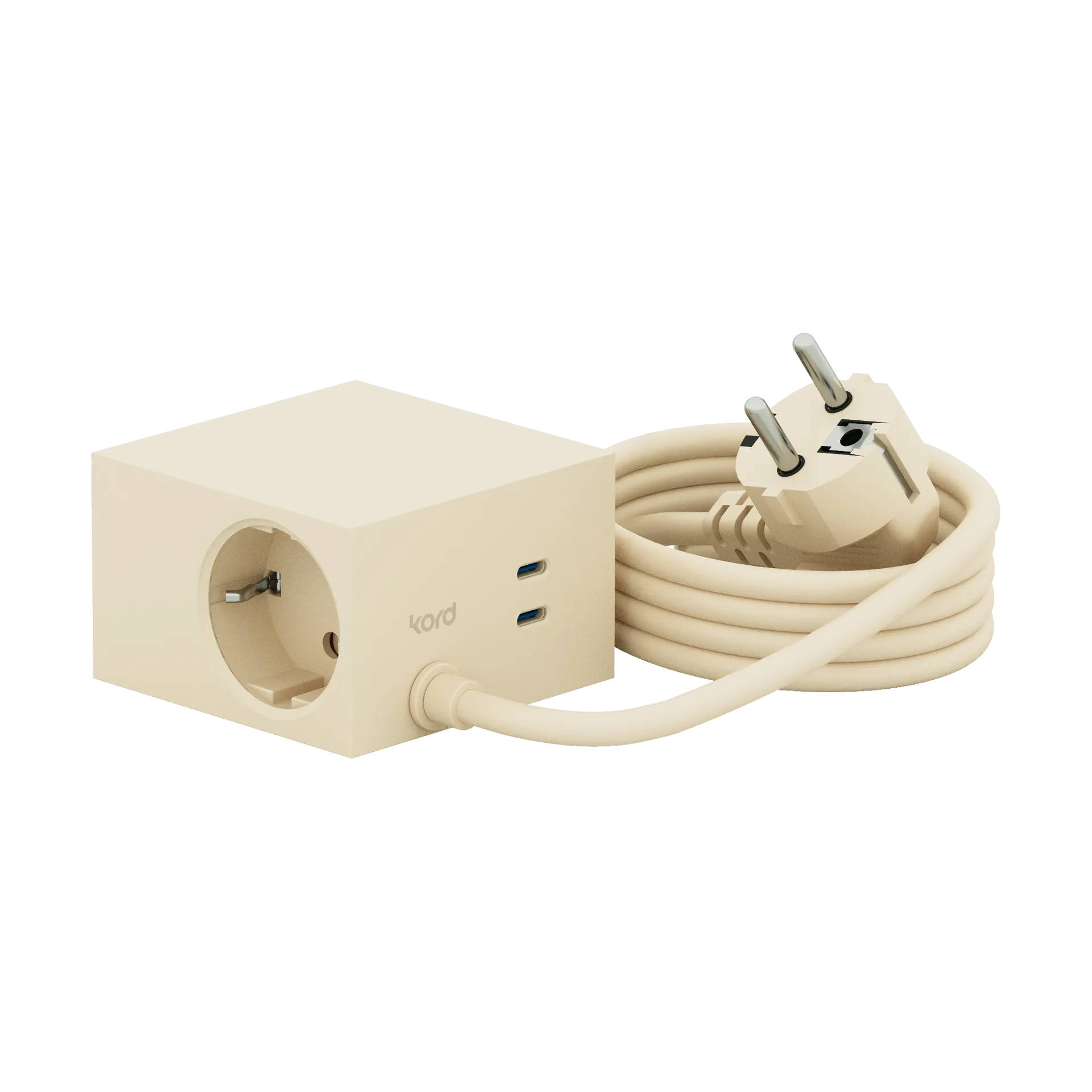 Kord Cuboid+ grenuttak USB-C 30W 2 m Pearled Ivory (hvit)