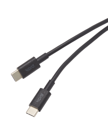 Kord USB-C til USB-C ladekabel 1,8 m - Black - Kord