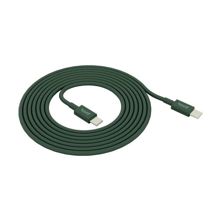 Kord USB-C til USB-C ladekabel 1,8 m - Dark Green - Kord