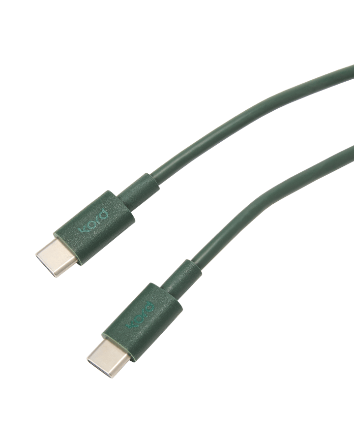 Kord USB-C til USB-C ladekabel 1,8 m, Dark Green Kord