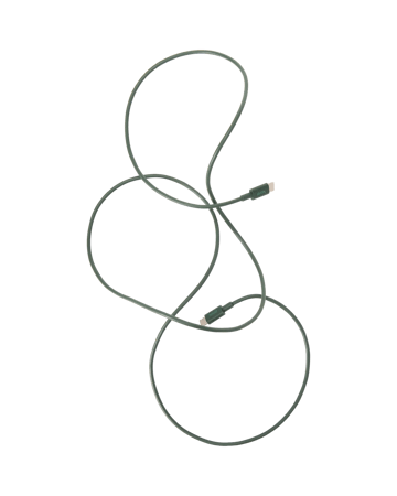 Kord USB-C til USB-C ladekabel 1,8 m - Dark Green - Kord