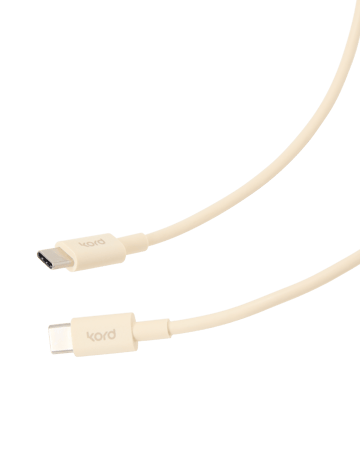 Kord USB-C til USB-C ladekabel 1,8 m - Pearled Ivory - Kord