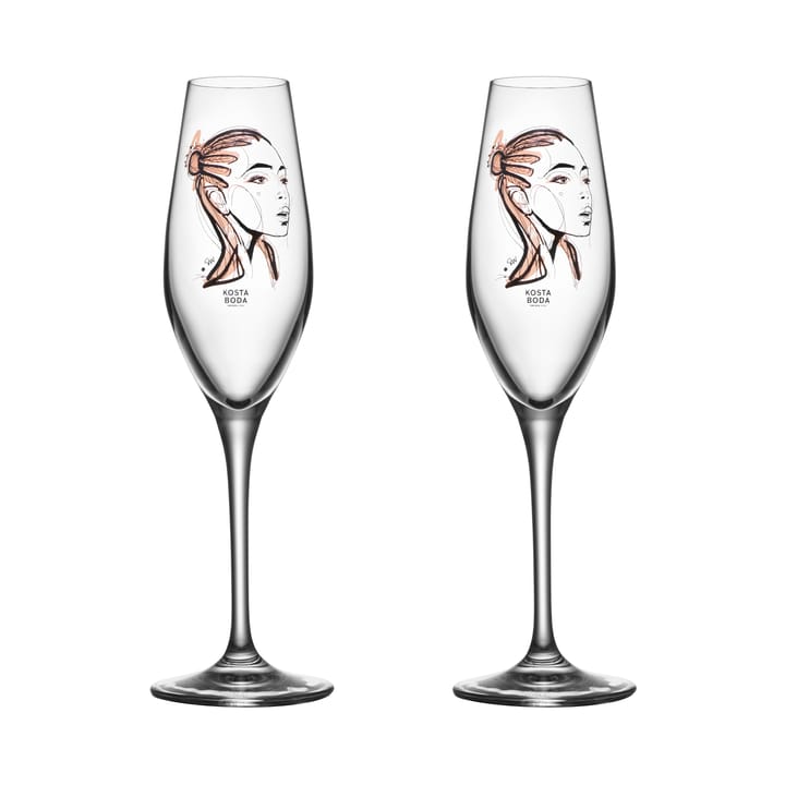All about you champagneglass 24 cl 2-stk., Forever Yours Kosta Boda