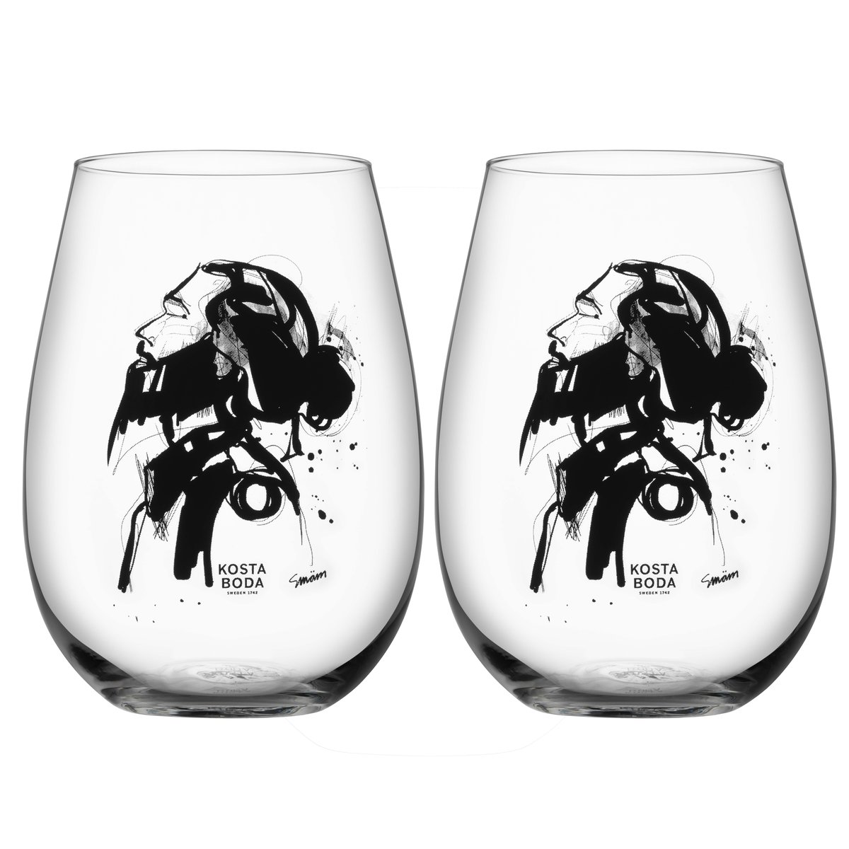 Kosta Boda - Love him vannglass 57 cl 2 stk
