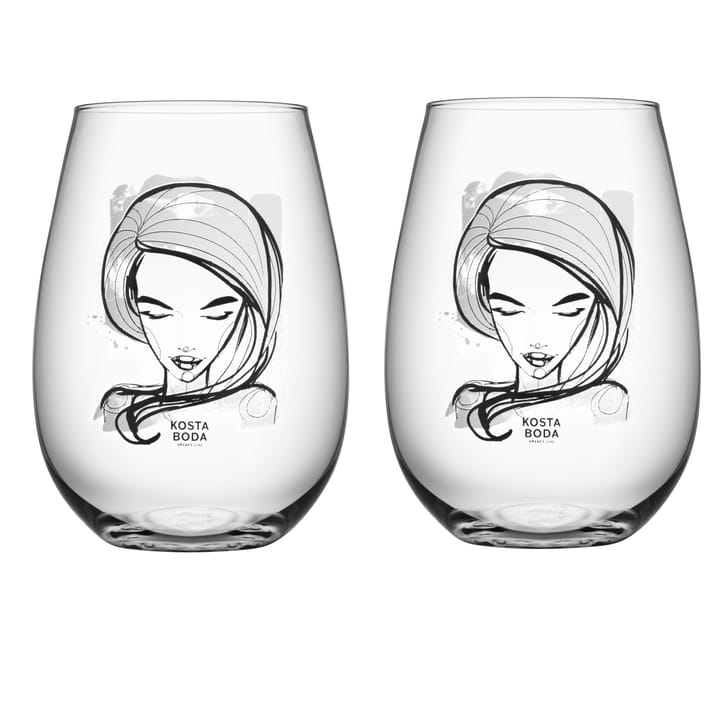 All about you glass 57 cl 2-pakk - need you (hvit) - Kosta Boda