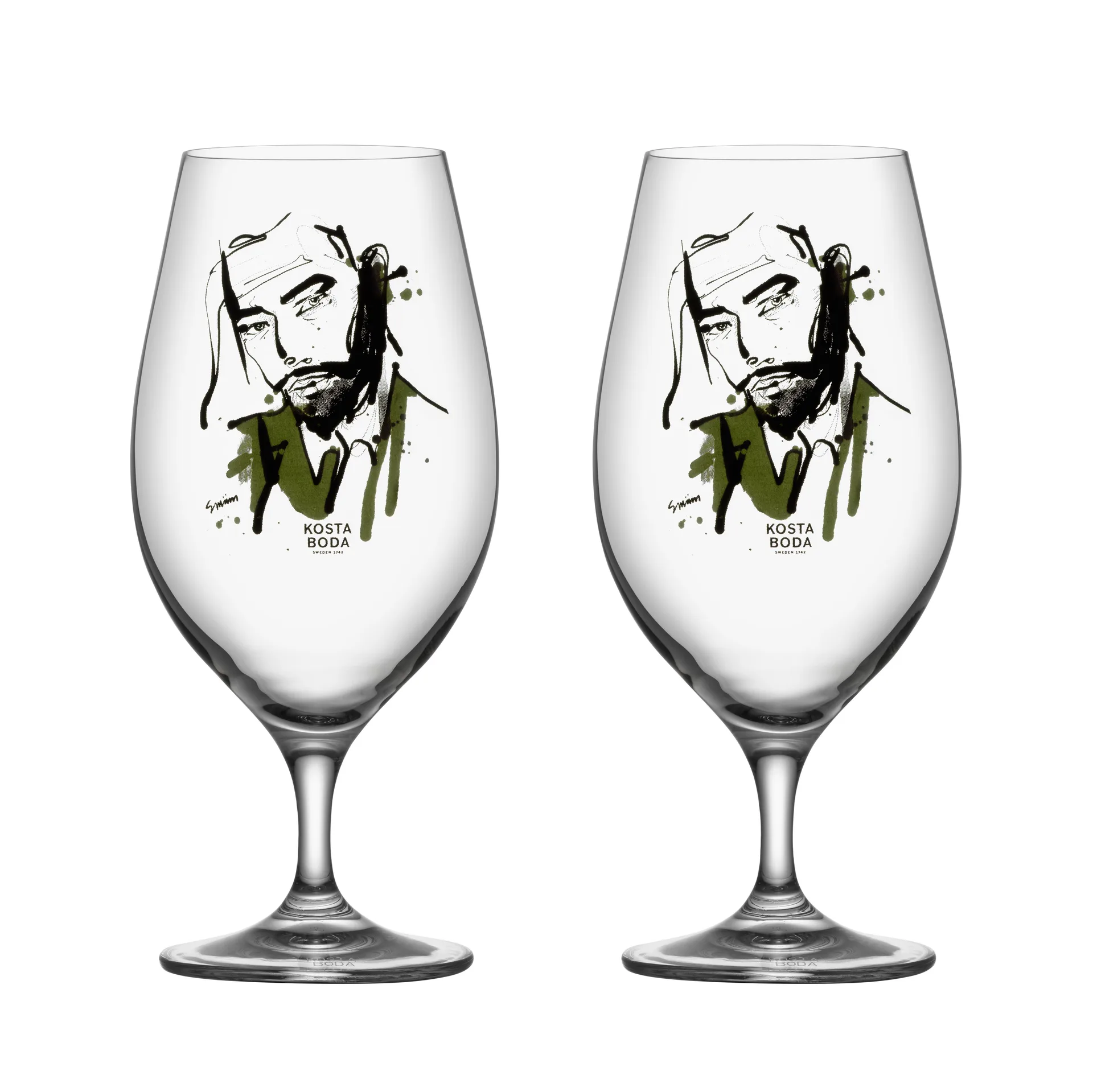 All about you ølglass 40 cl 2-pakn., Want him (grønn) Kosta Boda