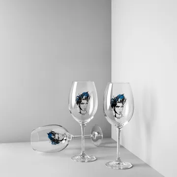 All about you vinglass 52 cl 2-stk. - Miss him (blå) - Kosta Boda