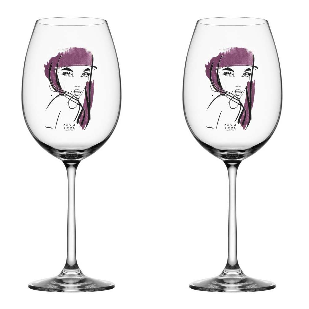 Kosta Boda All about you vinglass 52 cl 2-stk. purpurrød