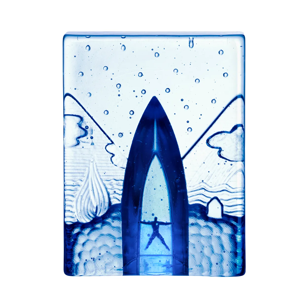 Kosta Boda Blues skulptur Four Elements