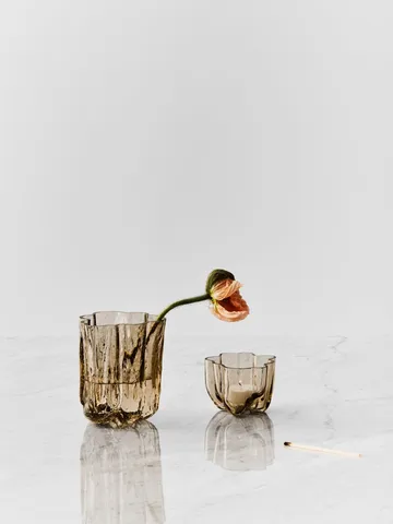 Crackle lyslykt 5,8 cm - Taupe - Kosta Boda