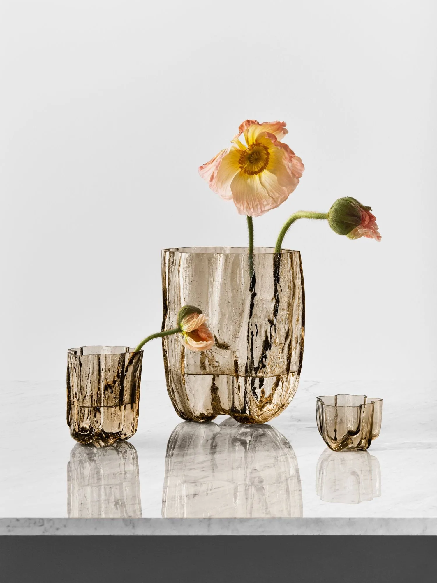 Crackle lyslykt 5,8 cm, Taupe Kosta Boda