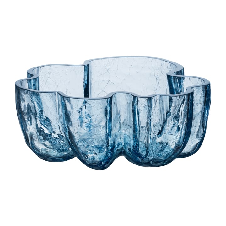 Crackle skål 105 mm, Sirkulært glass (Blå) Kosta Boda
